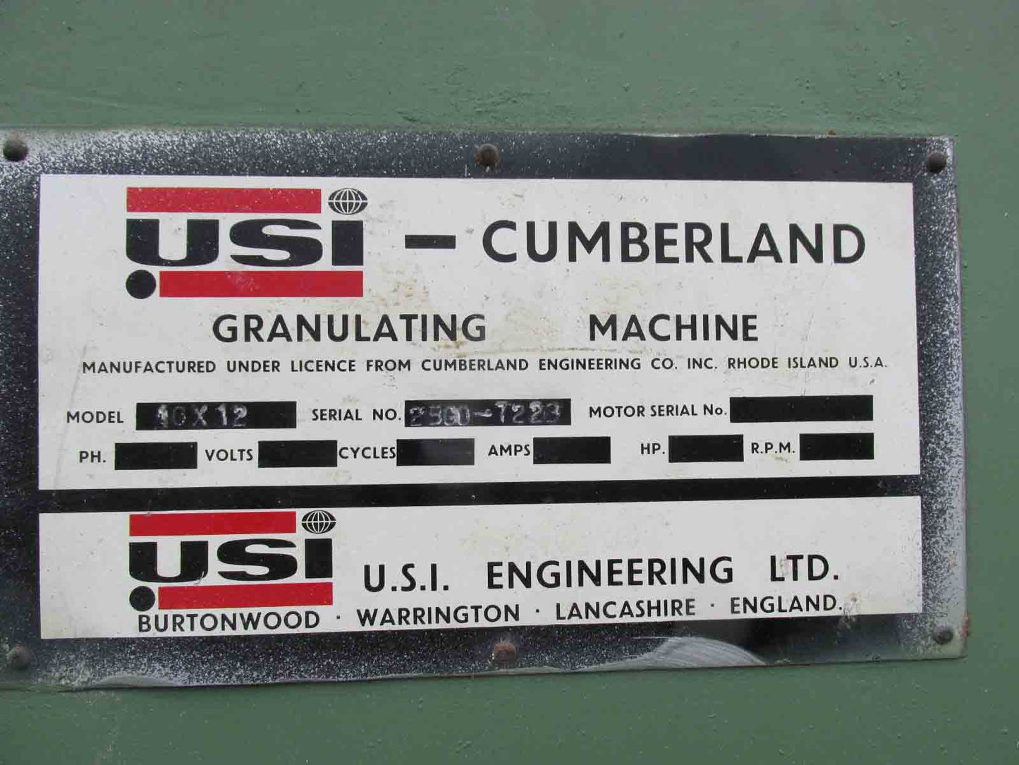 Cumberland Granulator