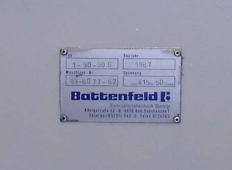 Battenfeld 90mm Single Screw Extruder