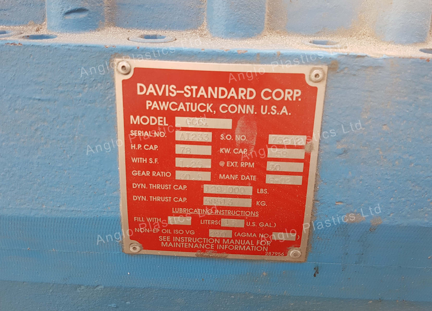 Davis Standard 60mm GC61 twin screw extruder