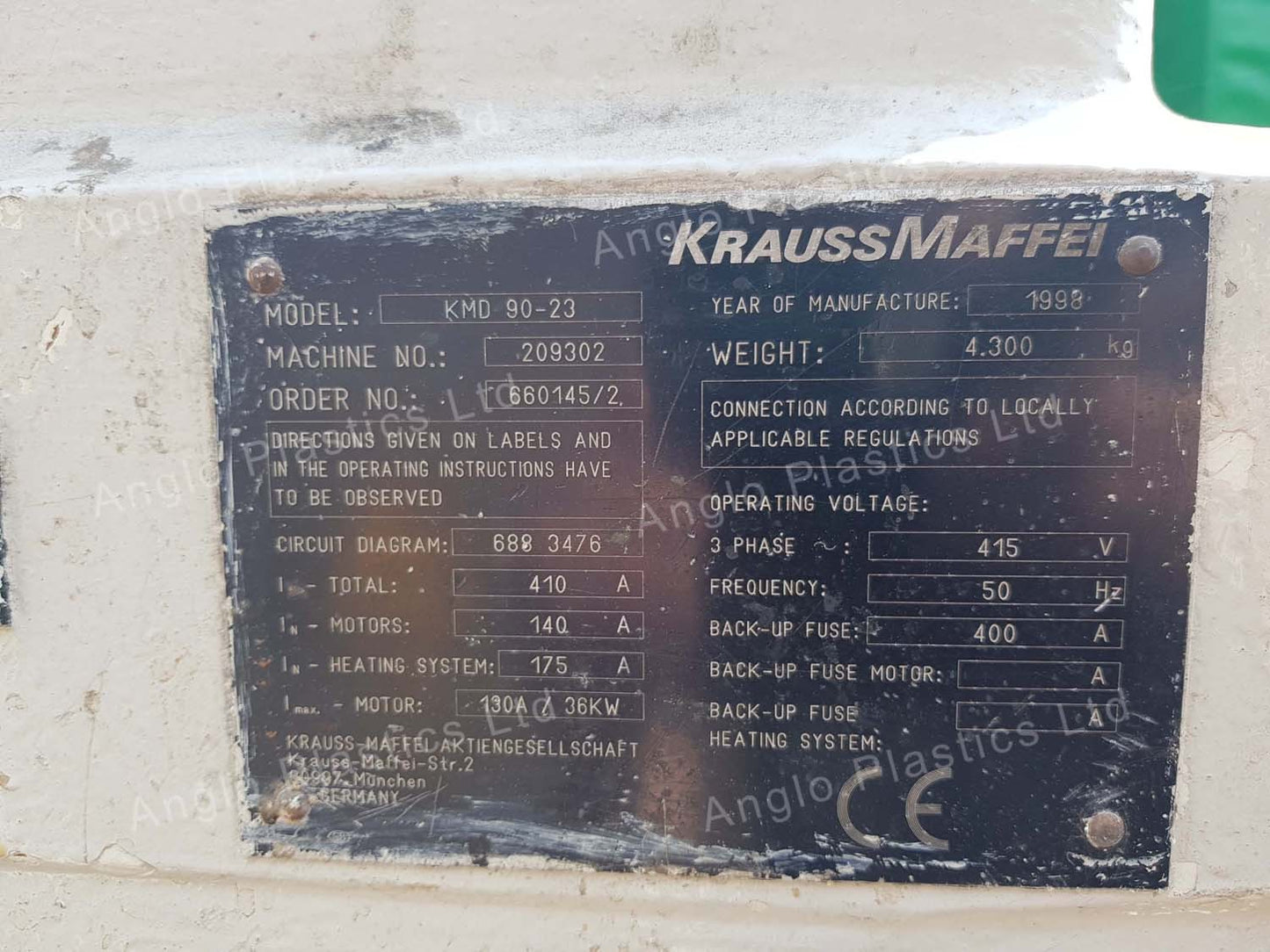 Krauss Maffei KMD90-23 extruder