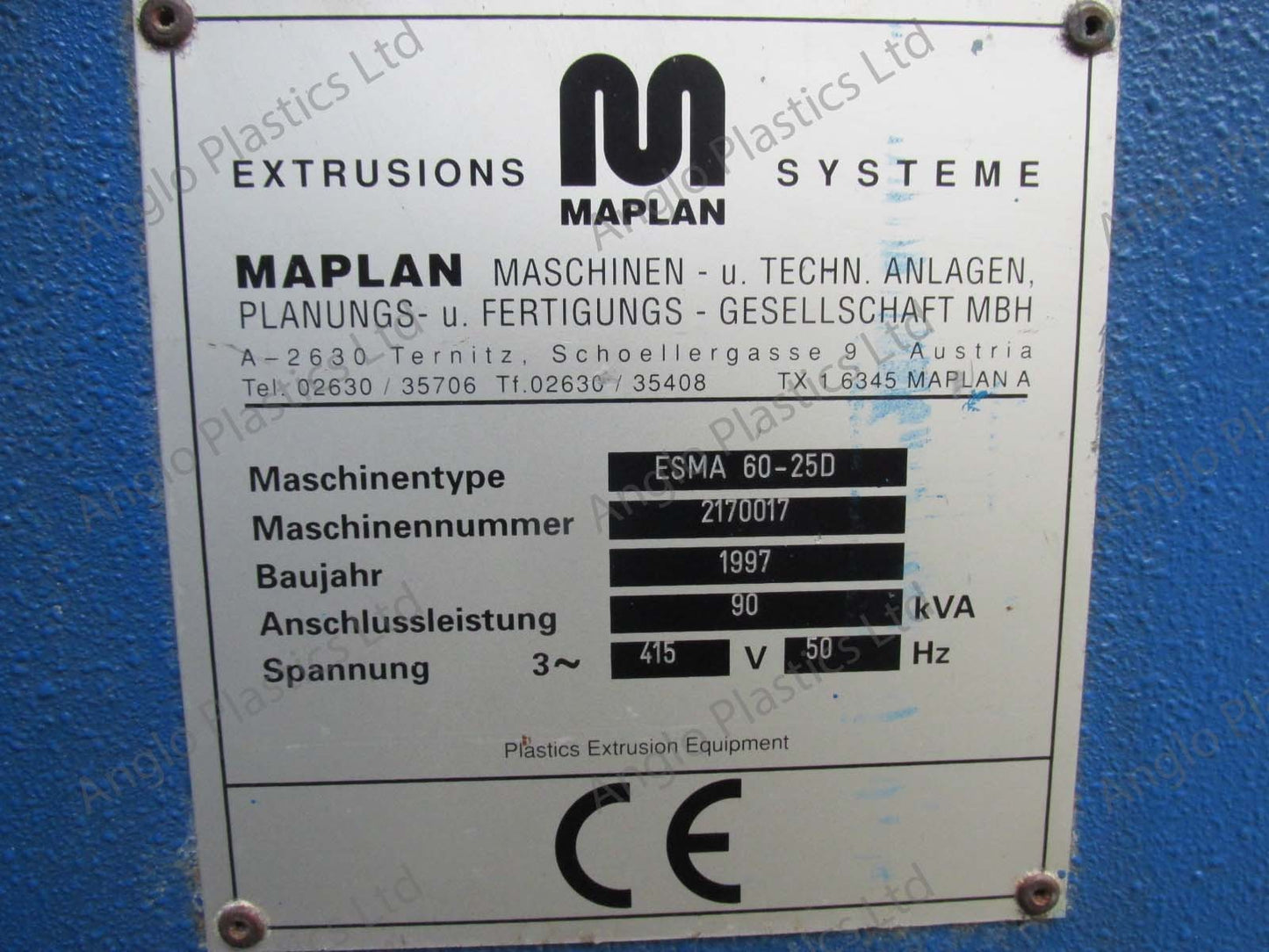 Maplan ESMA 60-25D Single Screw Extruder