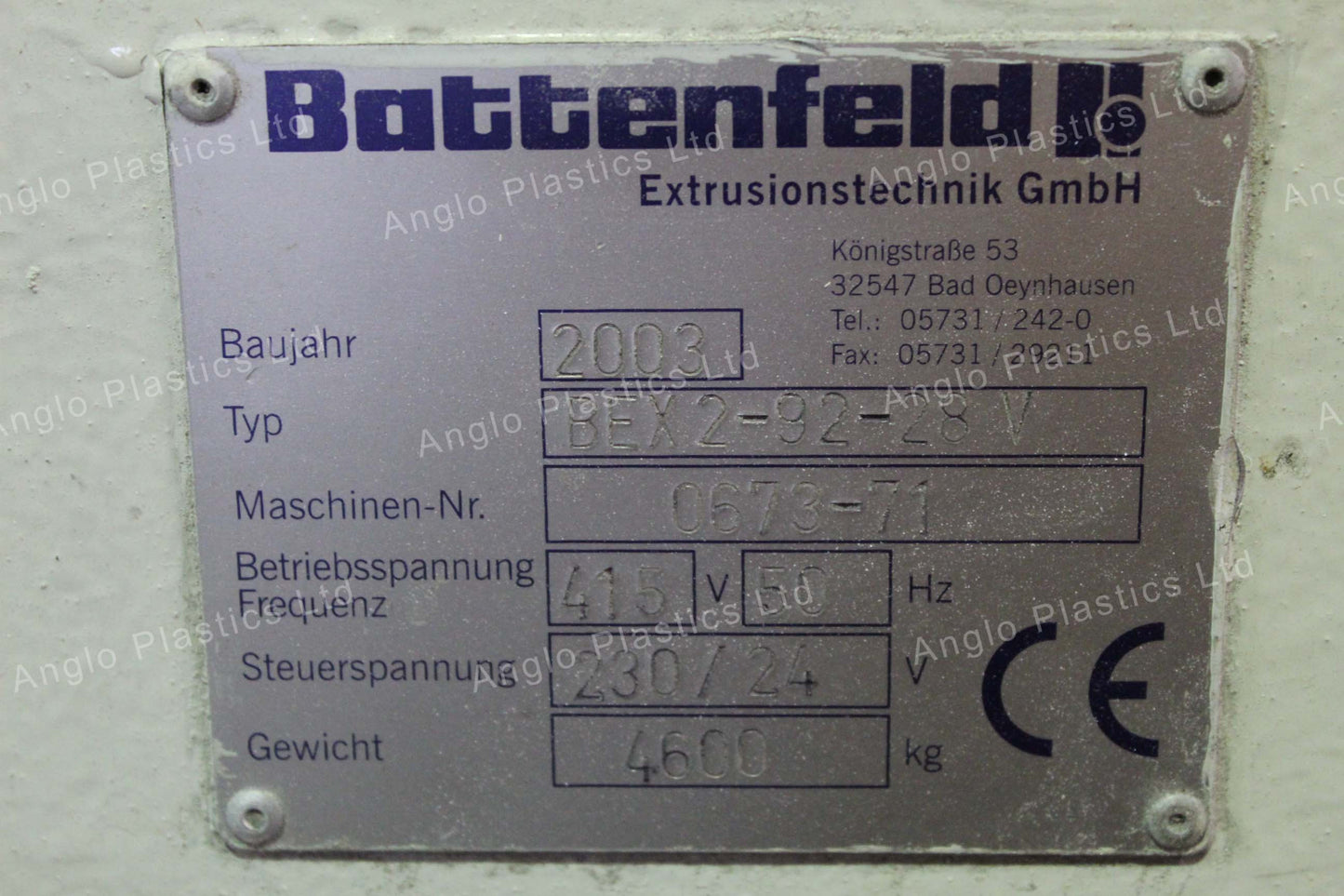 Battenfeld BEX 2-92-28v Twin Screw Extruder