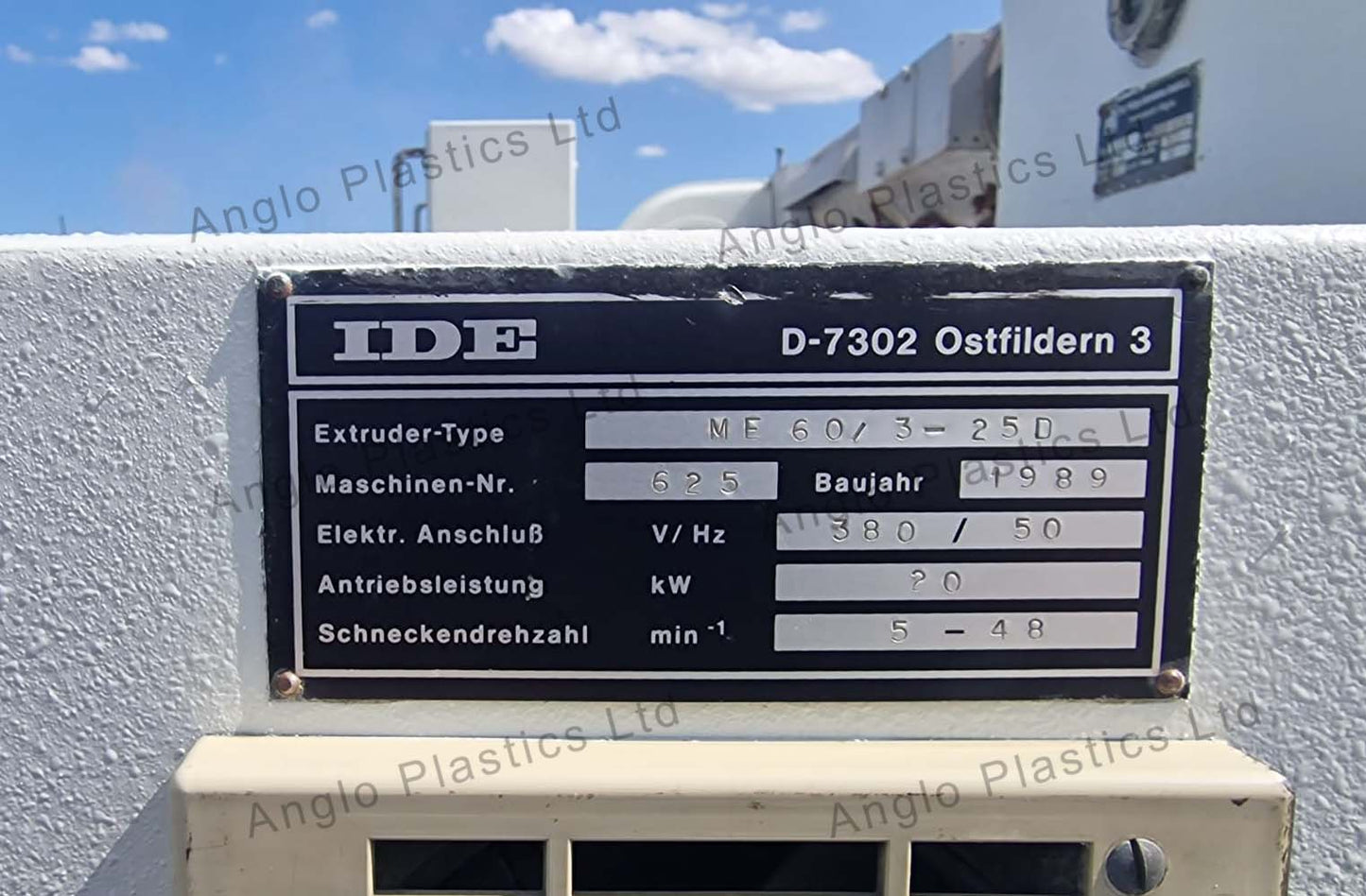 IDE ME 60-3-25D Single Screw Extruder