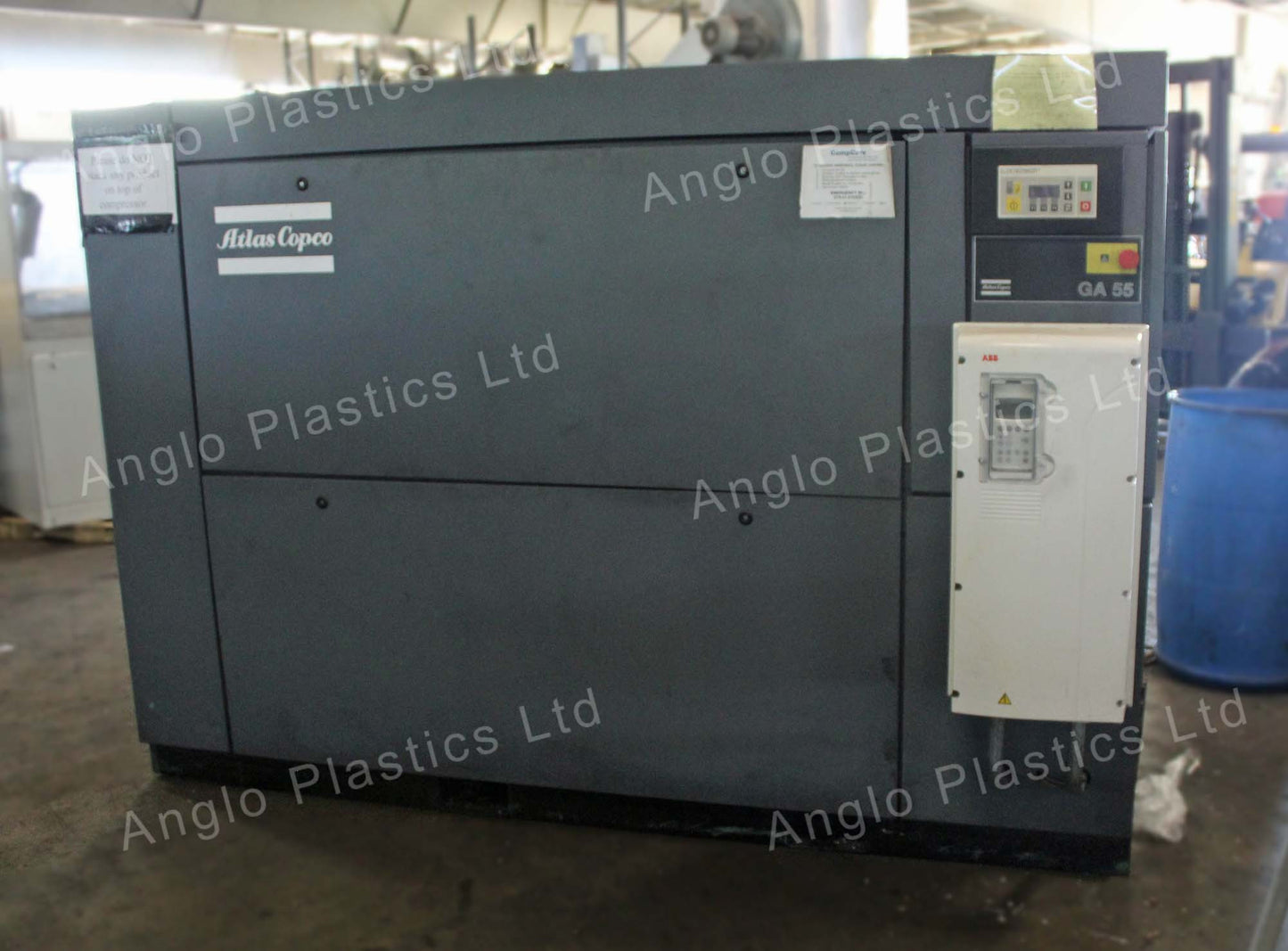 atlas copco ga55 compressor with dryer and air tank