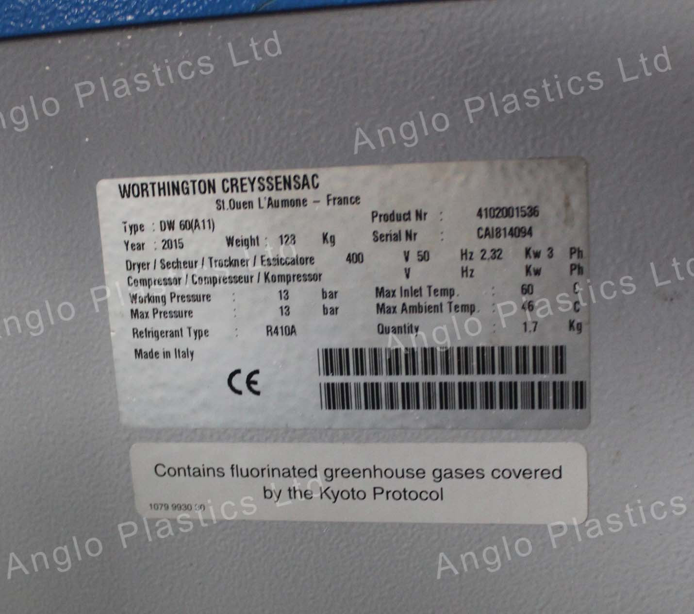 atlas copco ga55 compressor with dryer and air tank