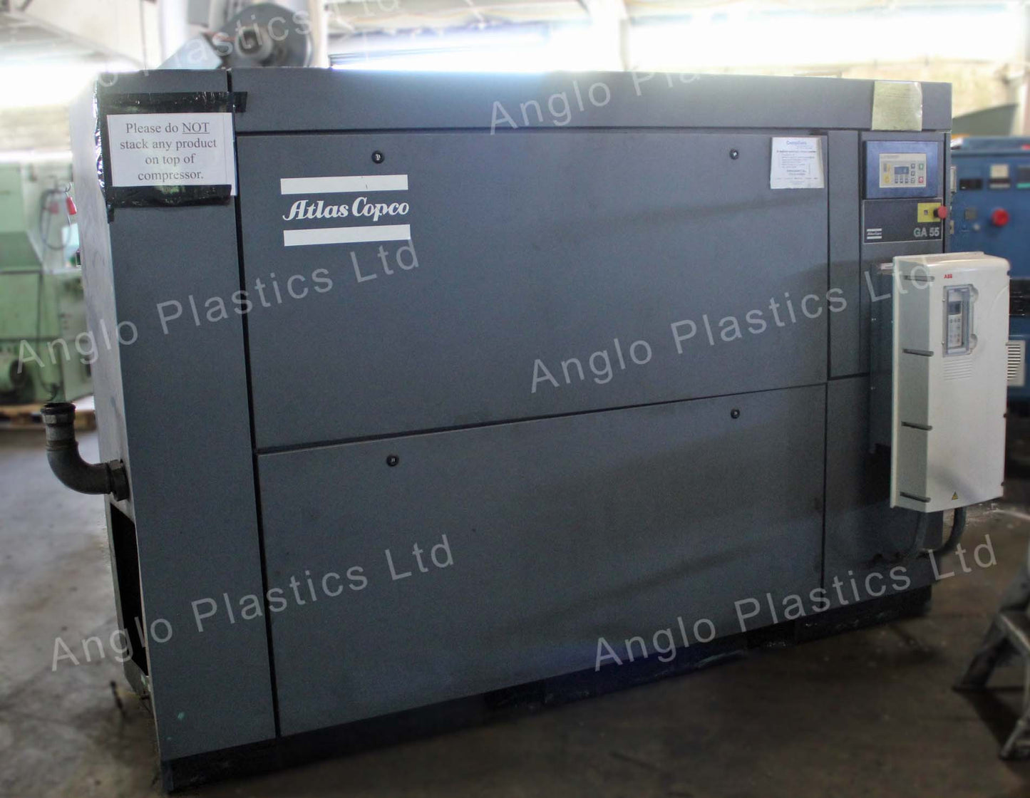 atlas copco ga55 compressor with dryer and air tank