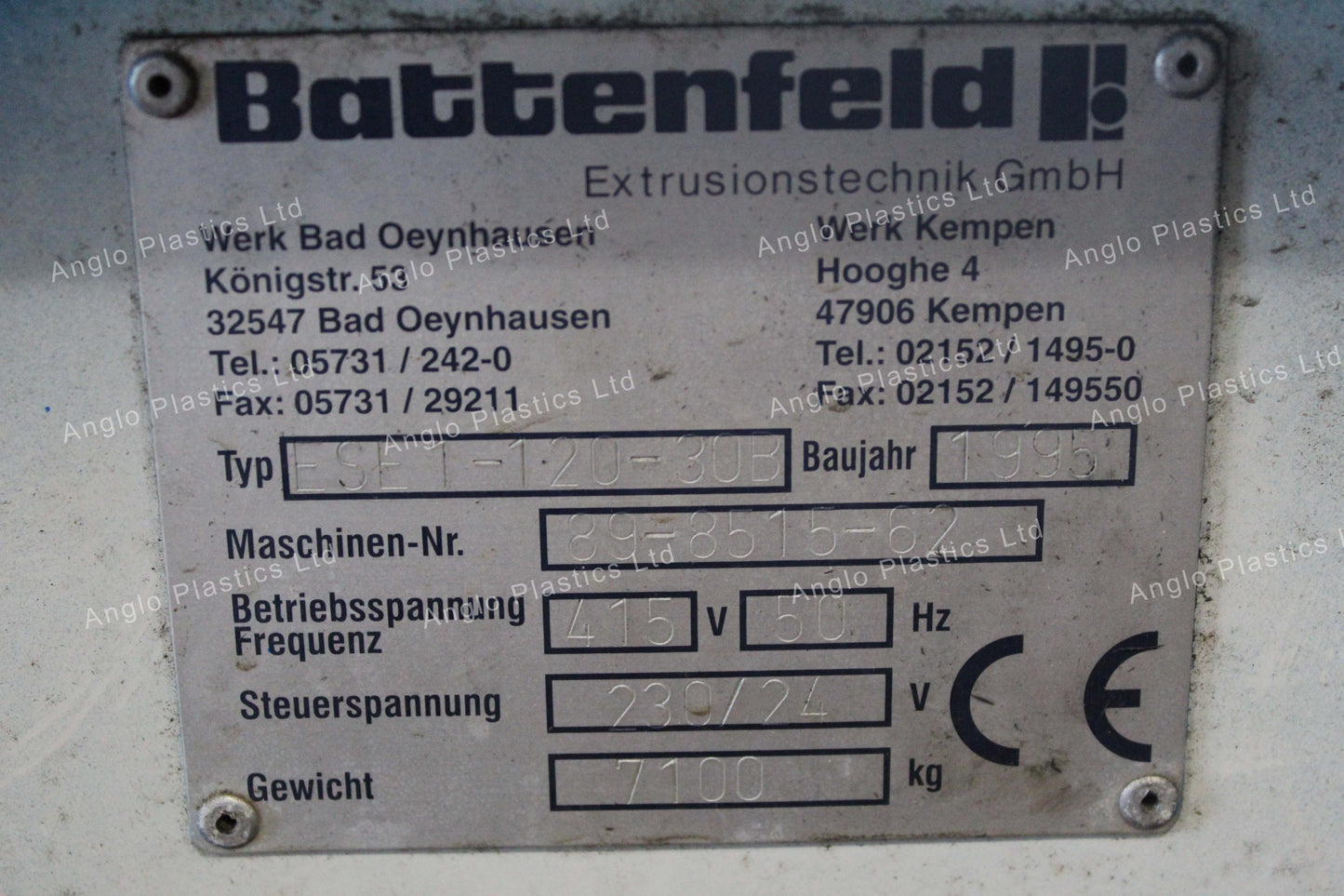 Battenfeld 1-120-30B Single Screw Extruder