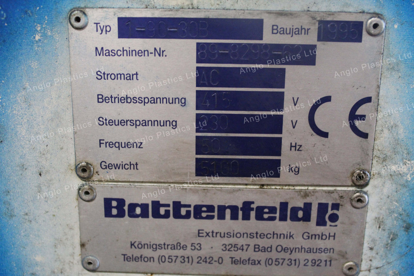 Battenfeld 1-90-30B  Single Screw Extruder