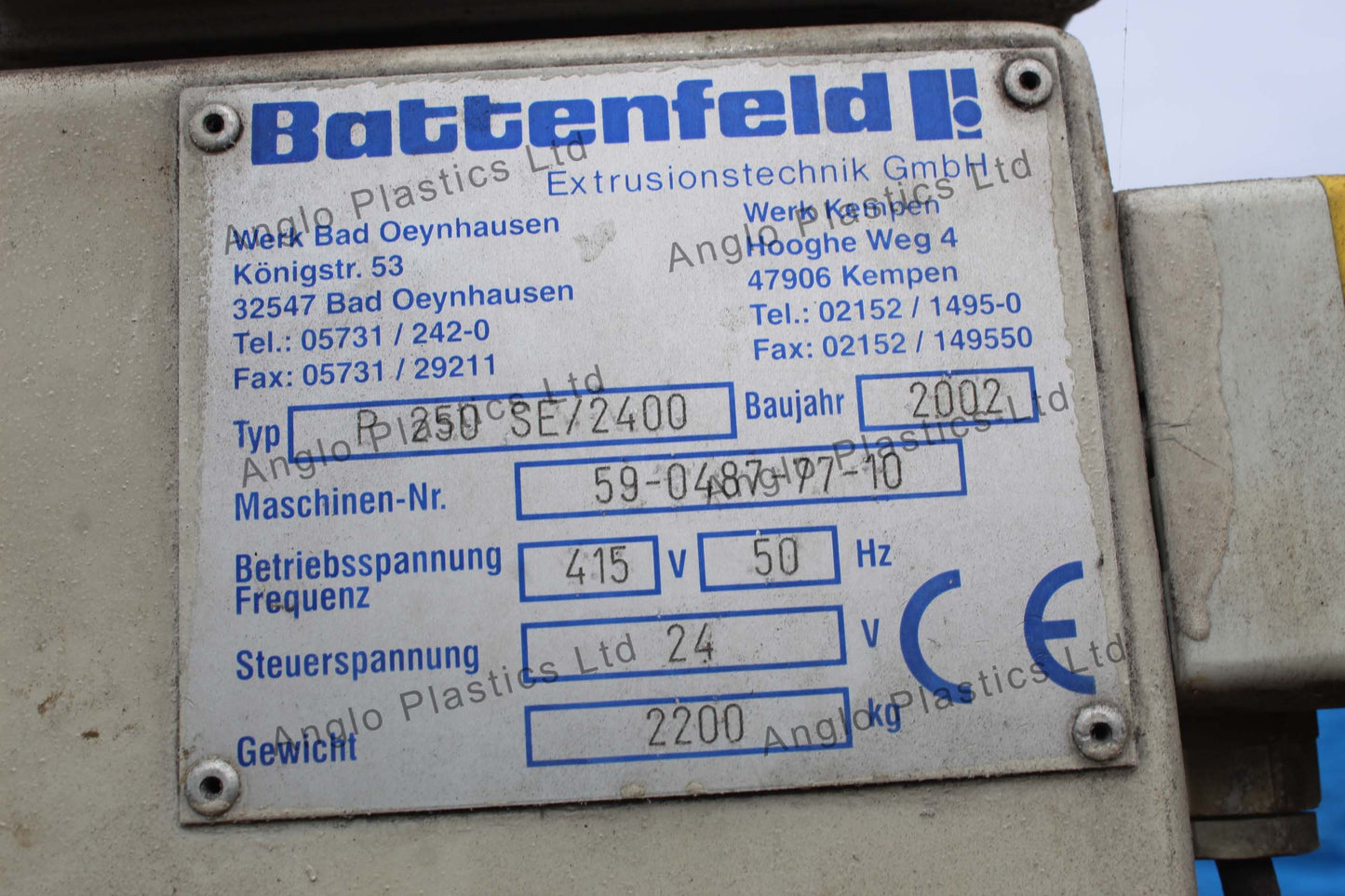 battenfeld 90-22v extrusion line