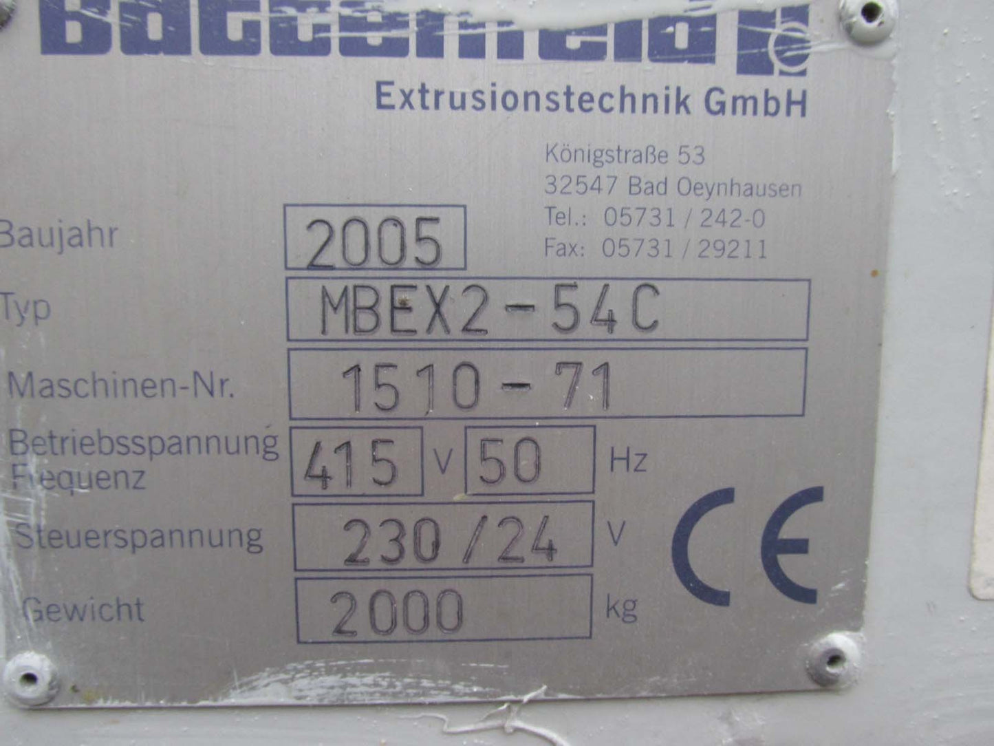 battenfeld mbex254c twin screw extrusion line