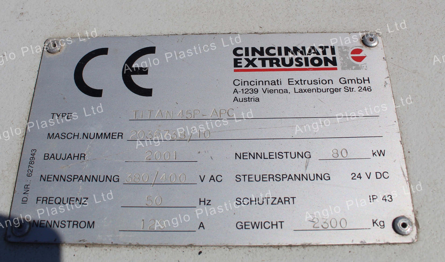 cincinnati titan 45p extrusion line