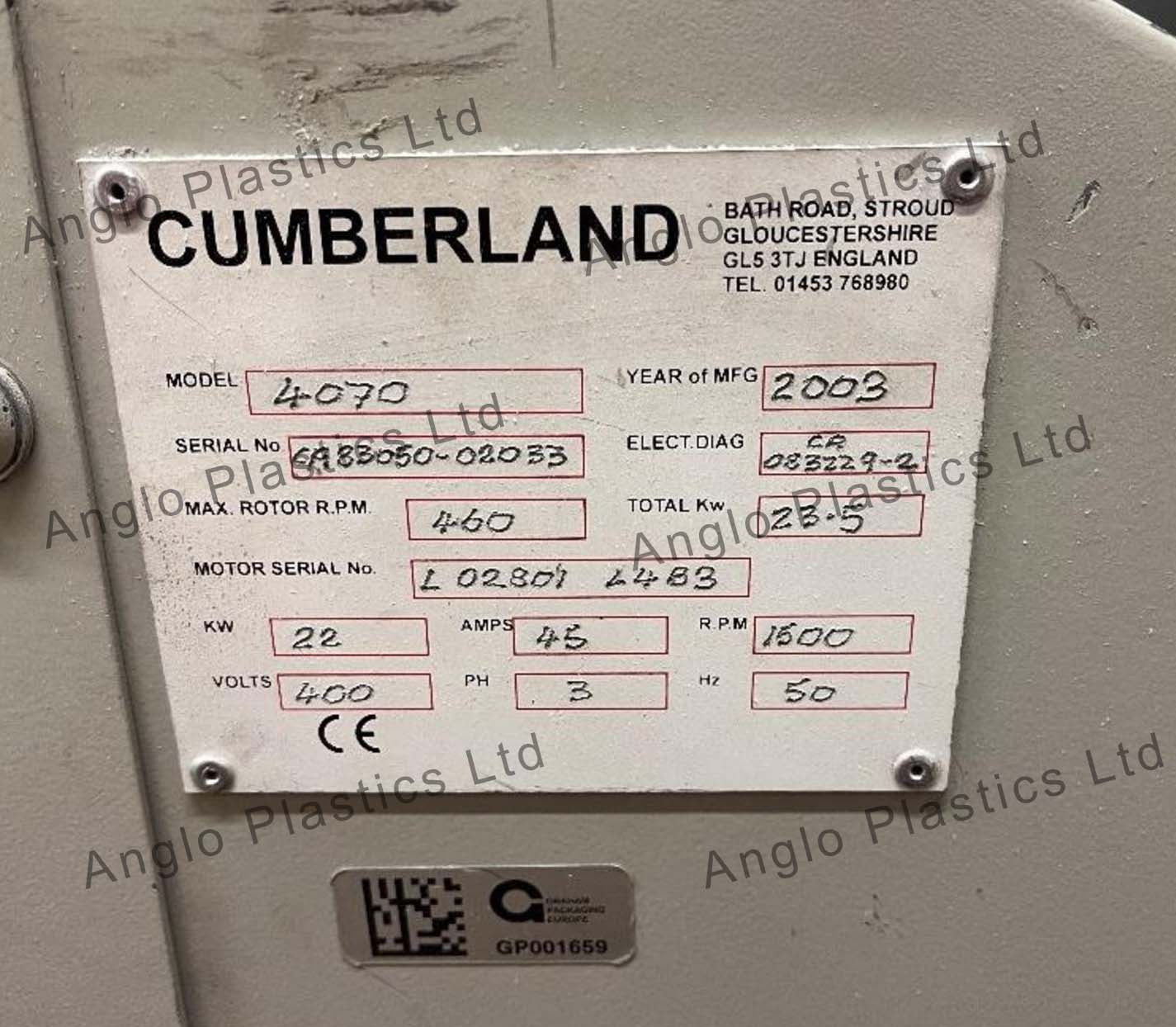 cumberland 4070 granulator