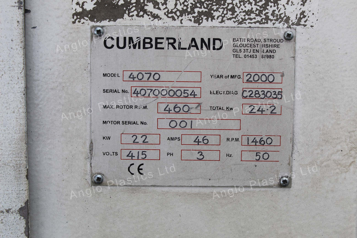 cumberland 4070 granulator