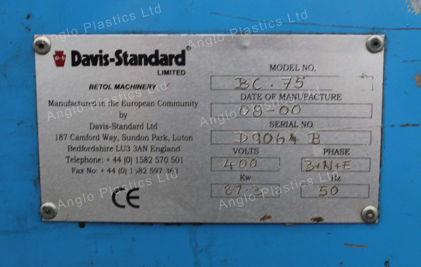 Davis Standard 75mm Single Screw Extruder