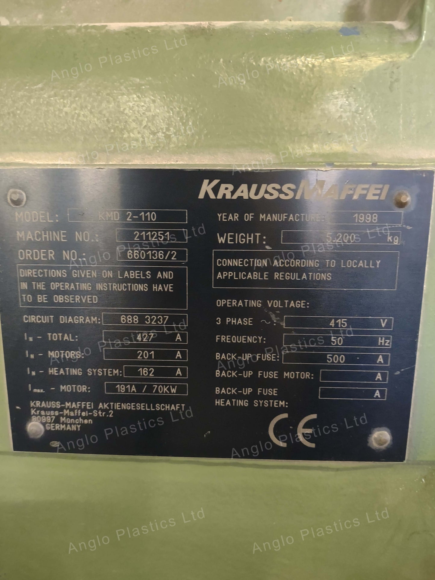 krauss kmd110 twin screw extruder