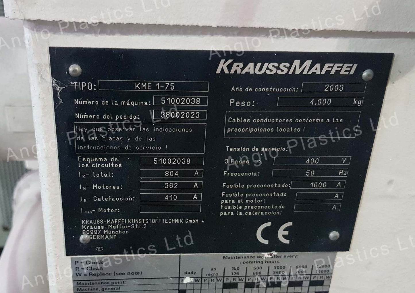 Krauss Maffei KME75 Single Screw Extruder