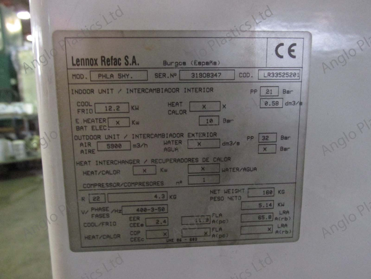 lennox refac mhy100 chiller