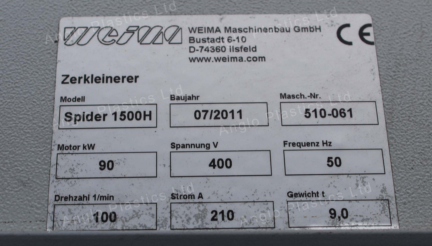 weima spider 1500h shredder